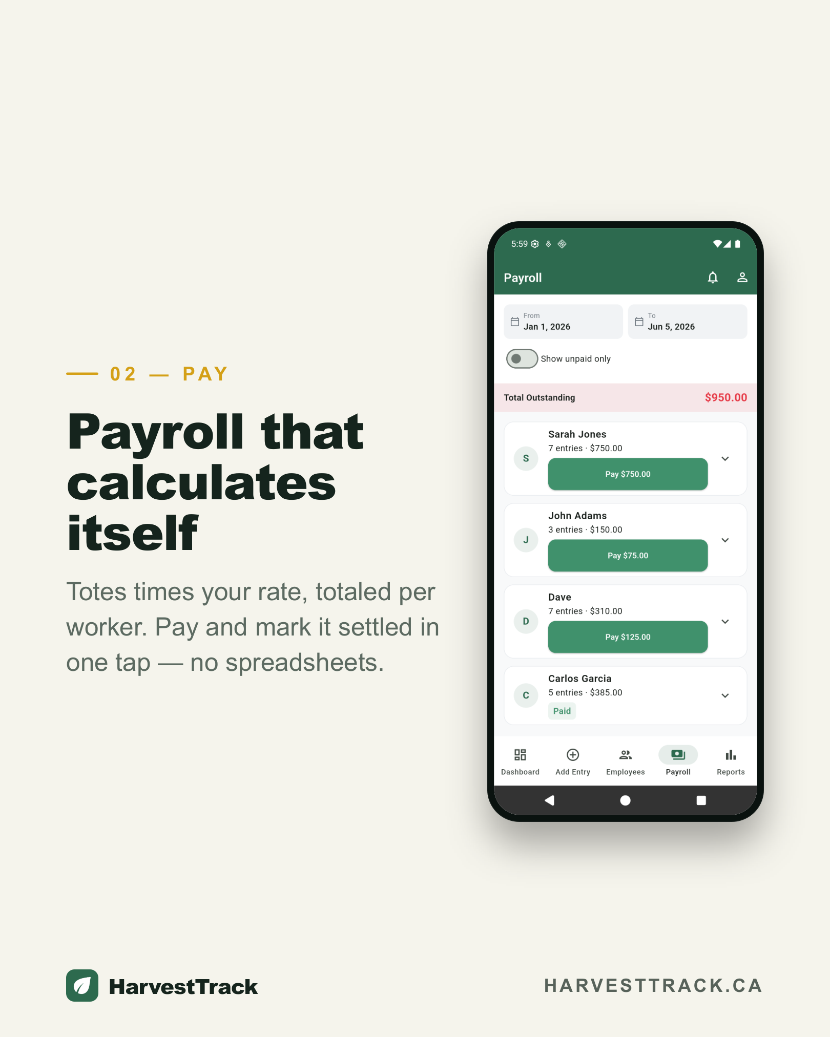Step 2 — Payroll that calculates itself